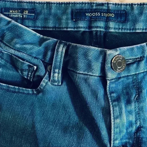 Vigoss Studio Dark Wash Lowrise Faded Stretch Skinny Jeans (Size 26/31) - Picture 11 of 14